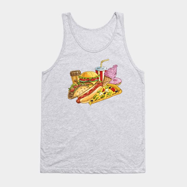 Fast food Junk Tank Top by Mako Design 